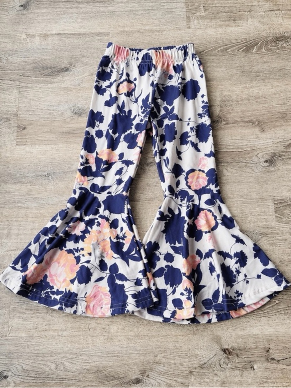 Marie Nicole Girls Floral Bell Bottom Pants Small 3T Boutique Flare
